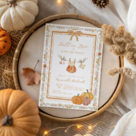 Invitación Bow Fall in Love Cae en Chica de Baby Shower