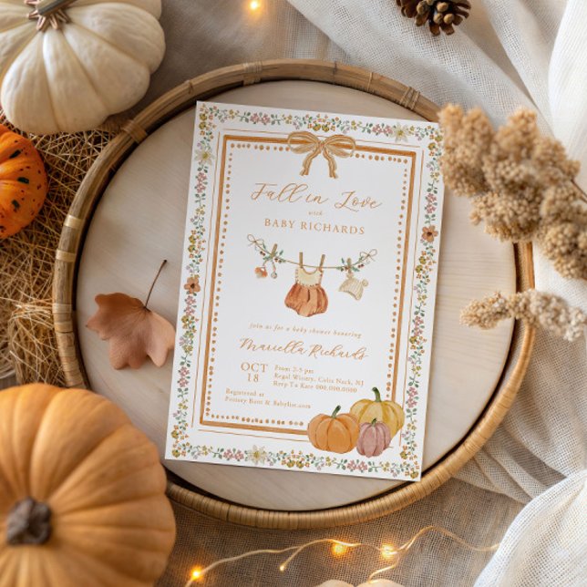 Invitación Bow Fall in Love Cae en Chica de Baby Shower (Subido por el creador)