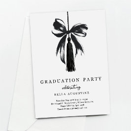 Invitación Bow Graduation Invitation Girl High School College