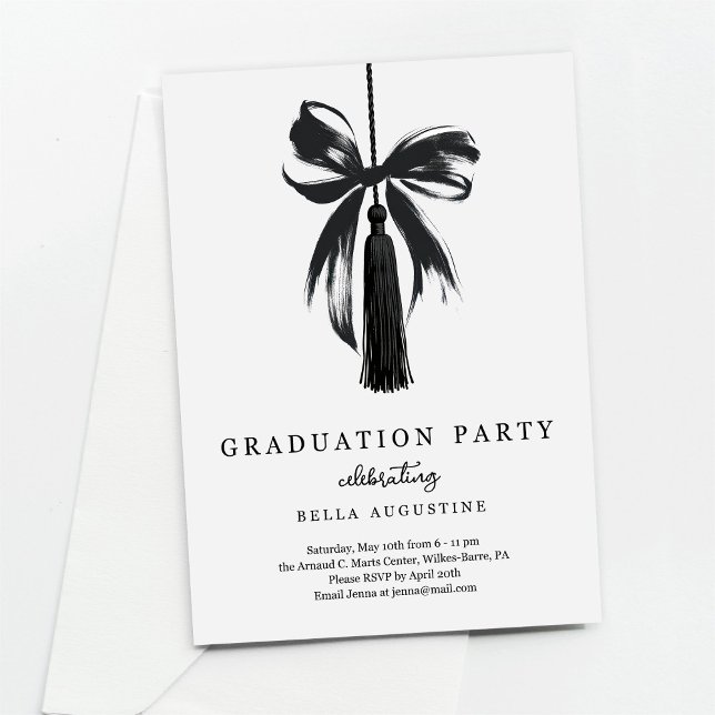 Invitación Bow Graduation Invitation Girl High School College (Subido por el creador)