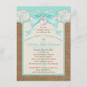 Invitación BOW IMPRESO Y ENCANTO Primer Invitado de la Santa 