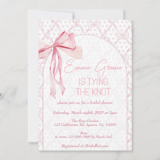 Invitación Bow Invite, Bridal Shower, Coquette Ribbon,