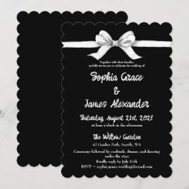 Invitación Bow negro y blanco | Boda elegante | Monocromo