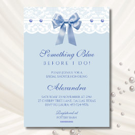 Invitación Bow Pearl Algo Azul Antes De Hacer Ducha Bridal