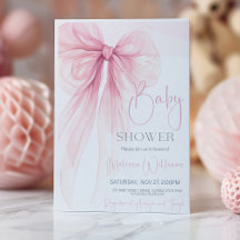 Bow Pink Coquette Baby Shower