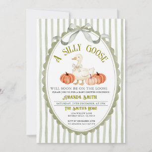 Invitación Bow Preppy Sage Fall Silly Goose Baby Shower