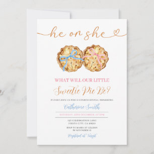 Invitación Bow Pumpkin Pie Género Revelación Gingham