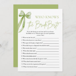 Invitación Bow Quien Conoce El Mejor Juego De Ducha Bridal De