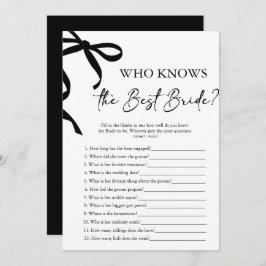 Invitación Bow Quien Conoce El Mejor Juego De Ducha Bridal De