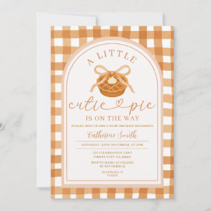 Invitación Bow Ribbon Cutie Pie está en camino de Baby Shower