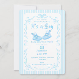 Invitación Bow Ribbon es un zapato para bebé de niños