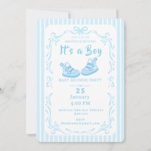 Invitación Bow Ribbon es un zapato para bebé de niños