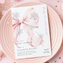 Bow rosa bebé está frío fuera de Baby Shower