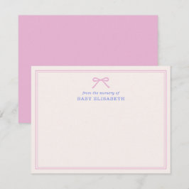 Invitación Bow rosa, doble marco, de la guardería de,