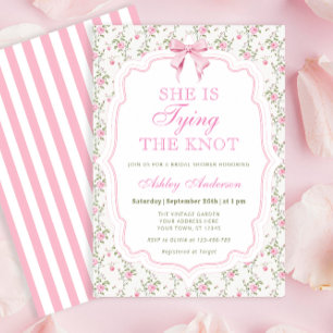Invitación Bow rosa: está atando la ducha nupcial