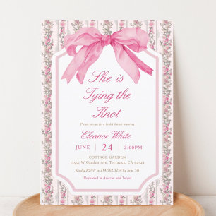 Invitación Bow rosa: está atando la ducha nupcial