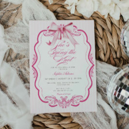 Invitación Bow rosa: está atando la ducha nupcial