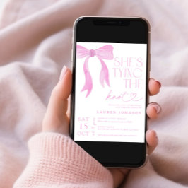 Invitación Bow rosa: está atando la ducha nupcial