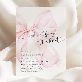 Invitación Bow rosado está atando la ducha nupcial