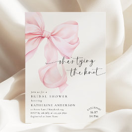 Invitación Bow rosado está atando la ducha nupcial