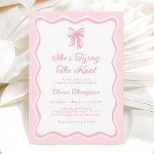 Bow rosado tira y se ata la ducha nupcial