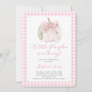 Invitación Bow Rosado Un Pequeño chica De Baby Shower De Cala