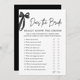 Invitación Bow ¿Sabe Realmente La Novia El Juego De Groom?