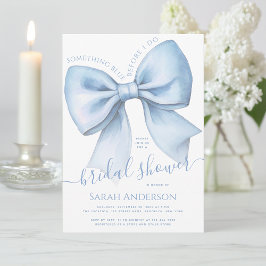 Invitación Bow Something Blue Before I Do Chic Bridal Shower