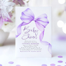 Bow suave morado elegante Baby Shower