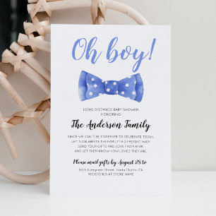 Invitación Bow Tie Baby Shower Por Correo A Larga Distancia