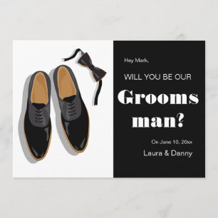 Invitación Bow Tie y Vestir zapatillas Groomsman Request