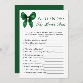 Invitación Bow Who Knows The Bride Best Bridal Shower Game