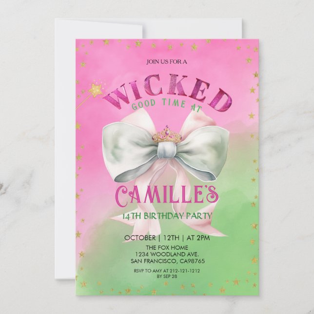 Invitación Bow Wicked Birthday Party  Invitation (Anverso)