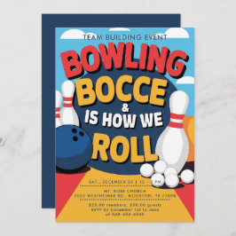Invitación Bowling Bocce Team Building Church Business Bold