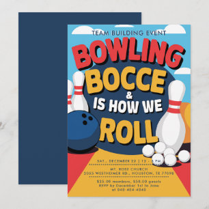 Invitación Bowling Bocce Team Building Church Business Bold
