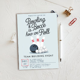 Invitación Bowling Bocce Team Building Church Business Simple