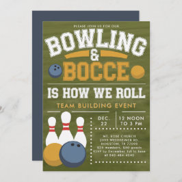 Invitación Bowling Bocce Team Community Church Business