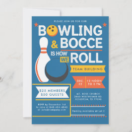 Invitación Bowling Bocce Team Community Church Business Event