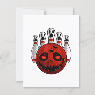 Invitación Bowling de Halloween Bowler Bowlingween Pun T-Shir