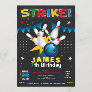 INVITACIÓN BOWLING PARTY BIRTHDAY INVITATION