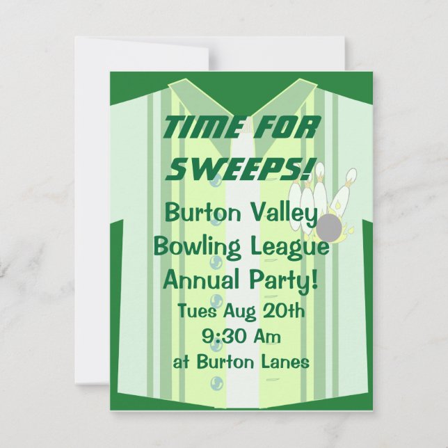 Invitación Bowling Shirt Fiesta (Anverso)