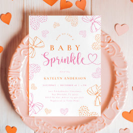 Invitación Bows and Hearts Sprinkle Baby Shower Invitation