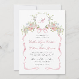 Invitación Bows and Wildflowers Wedding Invitation