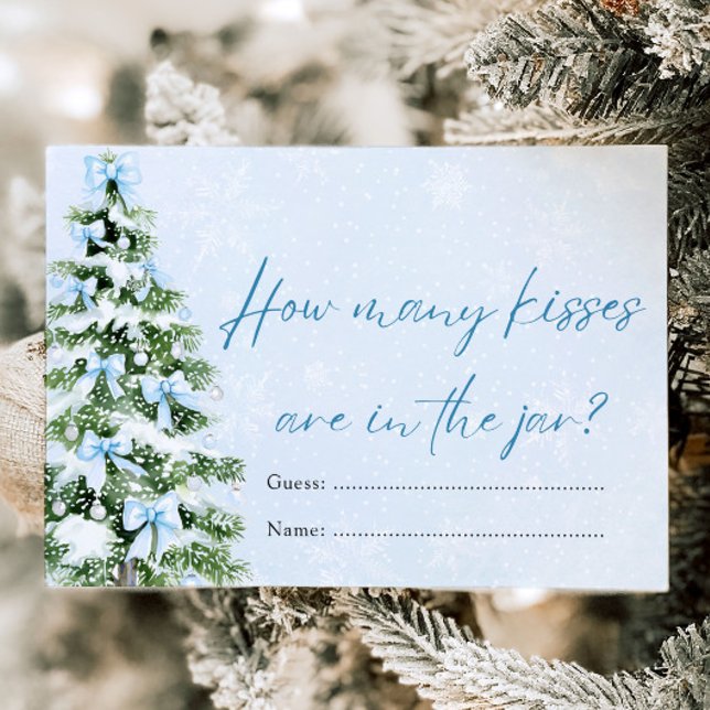 Invitación Bows Christmas How Many Kisses Baby Shower Game (Bows Christmas How Many Kisses Baby Shower Game)