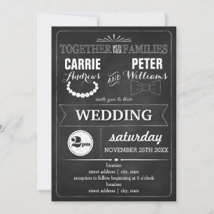 Invitación Bowties and Pearls Boda