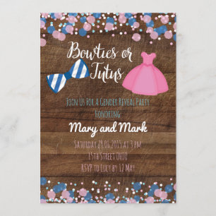 Invitación Bowties o el género de los tutúes revela la
