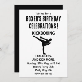 Invitación Boxeador luchador contra el Kickboxing Cumpleaños 
