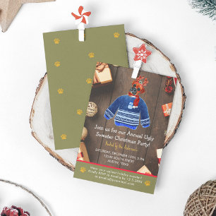 Invitación Boxer de Navidad Suéter Feo Fiesta de Vacaciones