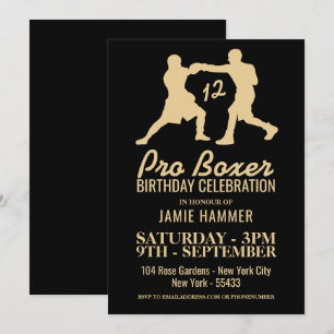 Invitación Boxers Silhouette Birthday Party