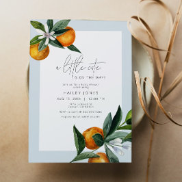 Invitación Boy A Little Cutie Citrus Naranja Fruit Baby Showe